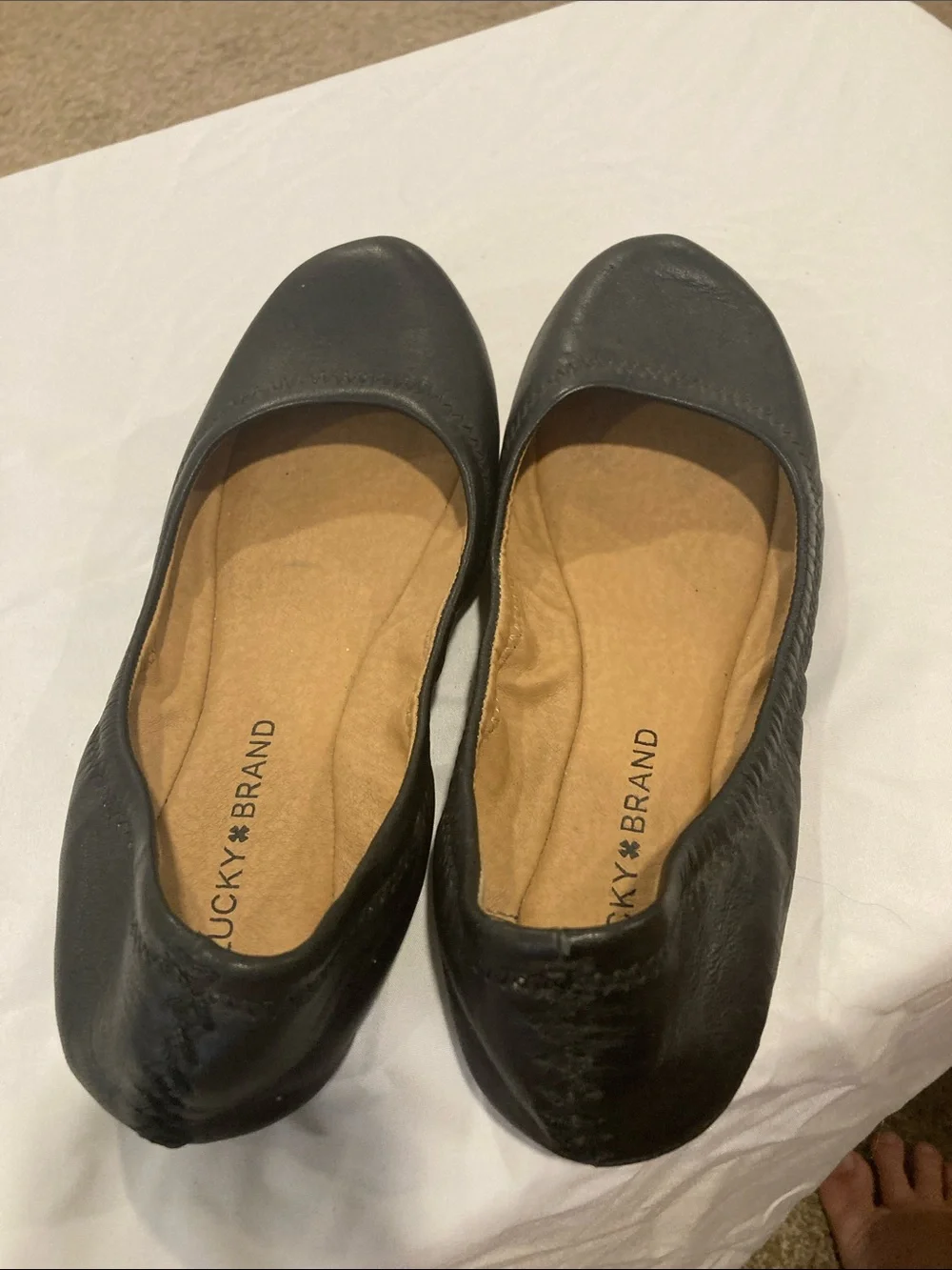 Lucky Brand Black Leather Ballet Flats